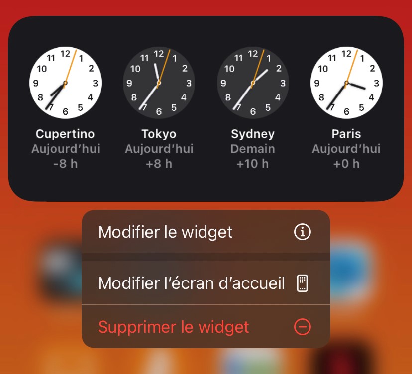 supprimer un widget sur iphone